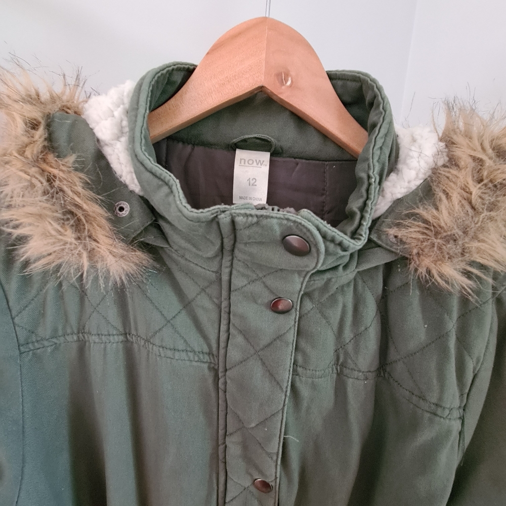 Long Puffer Hoodie Jacket Size 12 - Picture 2 of 13